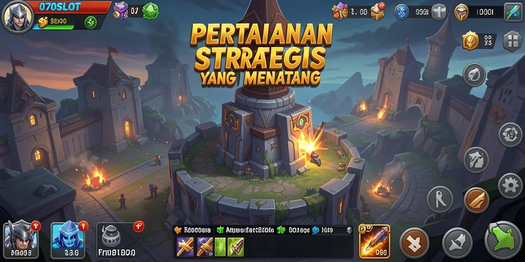 Tampilan gameplay yang menegangkan dalam 070SLOT saat melawan gelombang musuh.