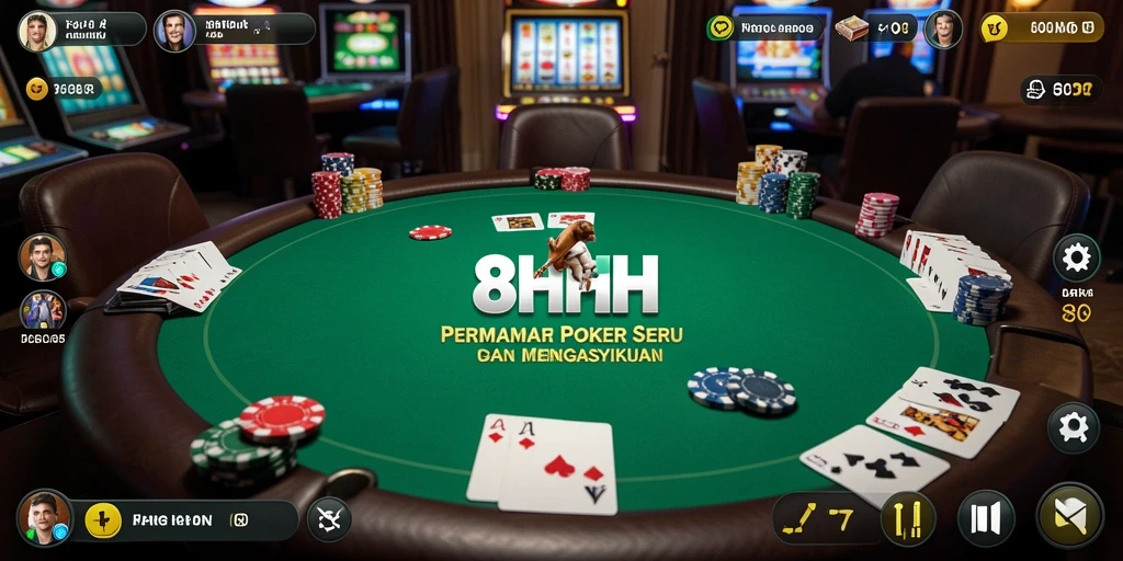 Tampilan gameplay Poker yang mendebarkan dari 8HHH.
