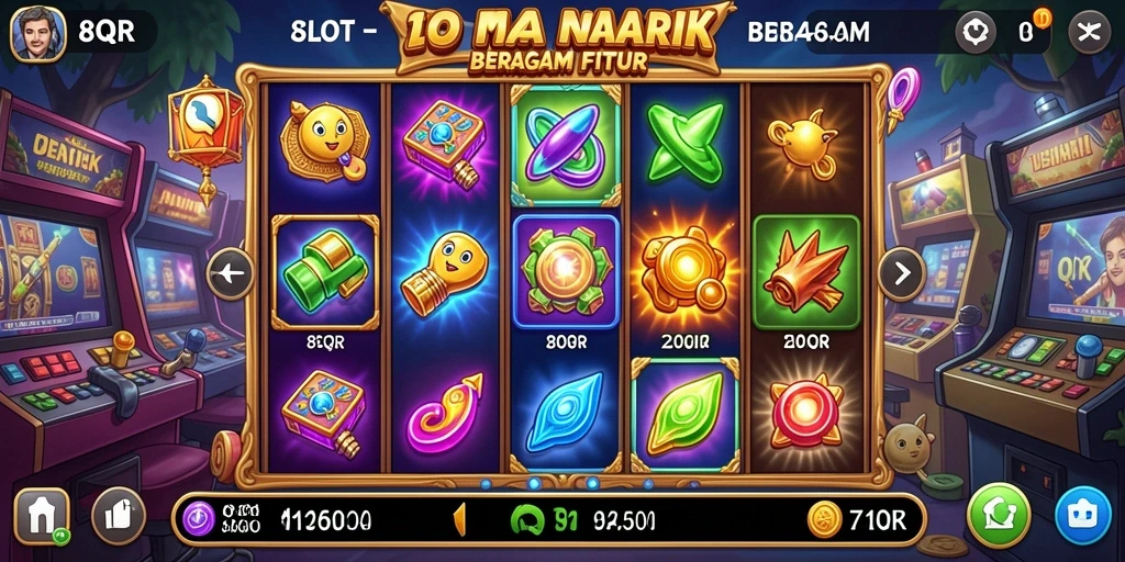 Tampilan gameplay slot 8QR yang menarik dan penuh warna.