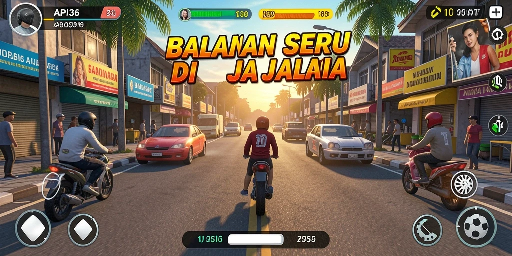 Tampilan gameplay menarik dari API36 di lintasan balap.