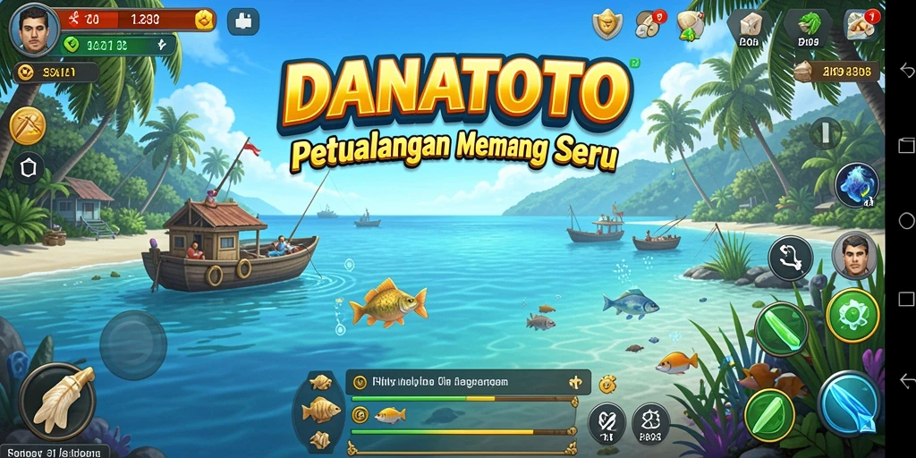 Tampilan menakjubkan dari gameplay memancing di DANATOTO.