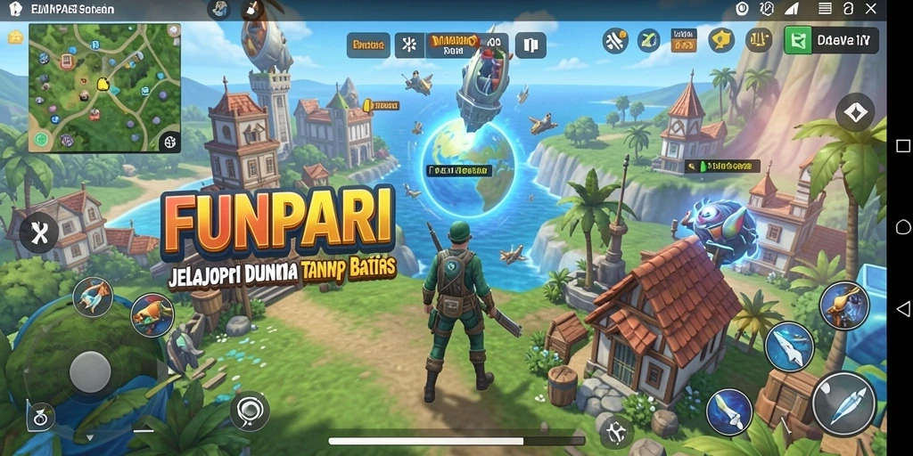 Tampilan gameplay yang menakjubkan di dunia terbuka FUNPARI.