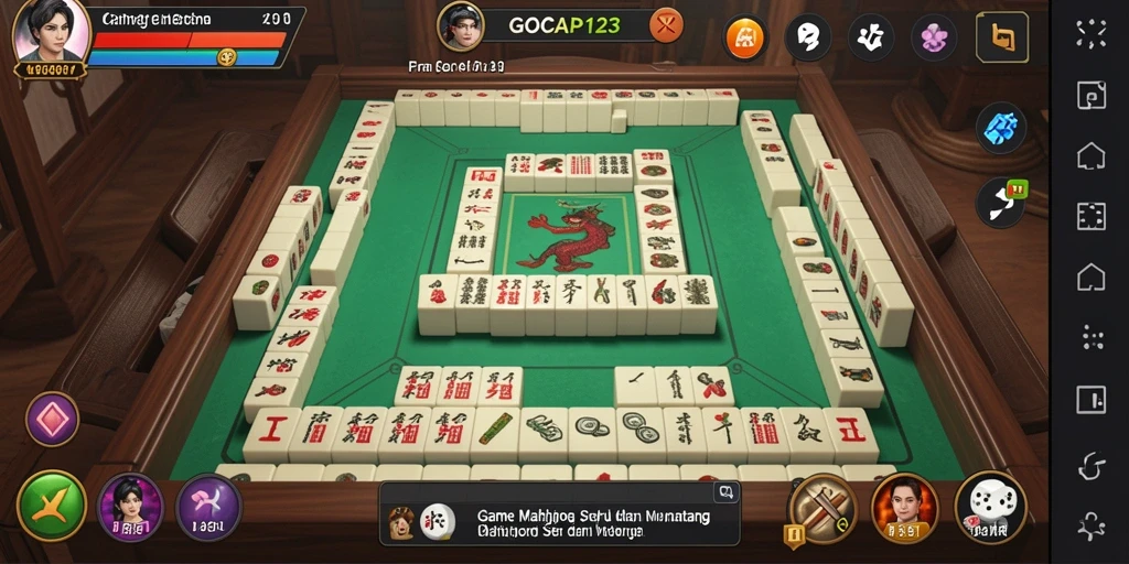 Tampilan permainan GOCAP123 dengan ubin Mahjong yang menawan.