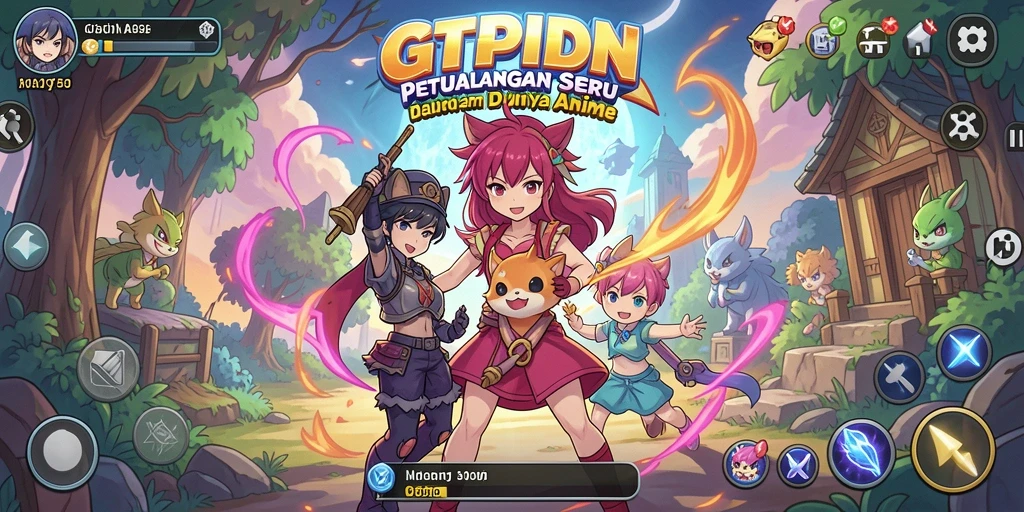 Screenshot GTPIDN menampilkan aksi karakter anime dalam pertarungan seru.