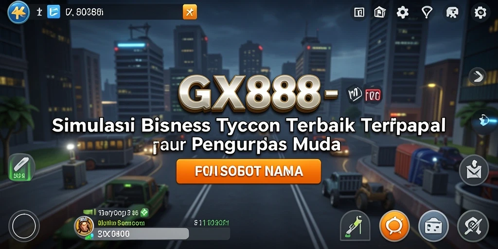 Tampilan gameplay GX88 yang menarik menunjukkan interaksi pemain dan pengelolaan bisnis.