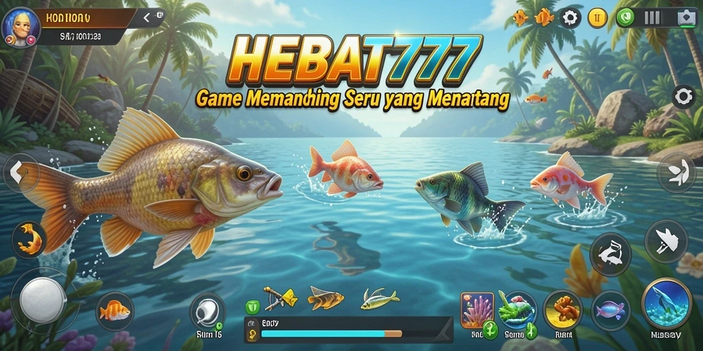 Tampilan gameplay HEBAT777 dengan aksi memancing yang seru.