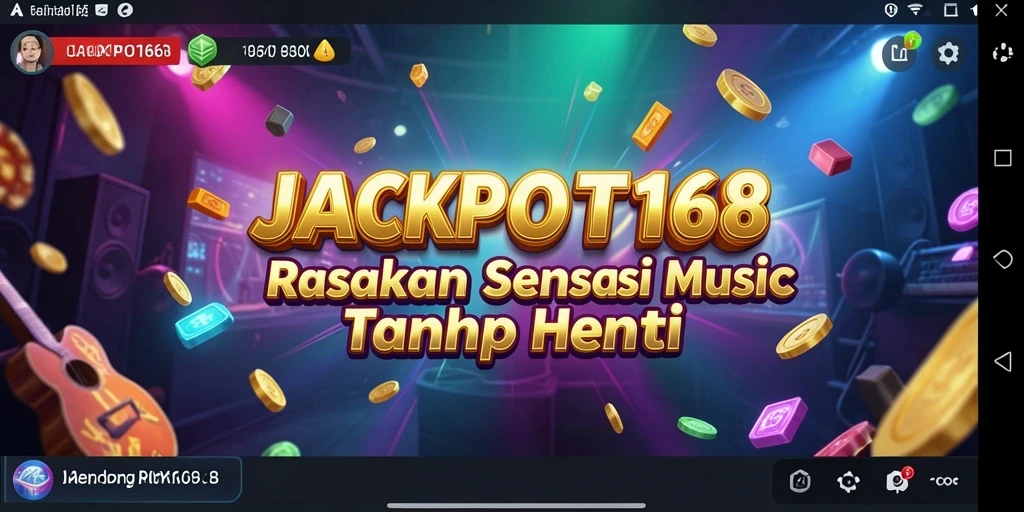 Tampilan gameplay JACKPOT168 yang dinamis dan penuh warna.