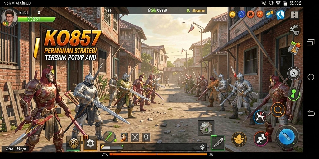 Screenshot KO857 yang menunjukkan aksi strategis dalam game SLG.