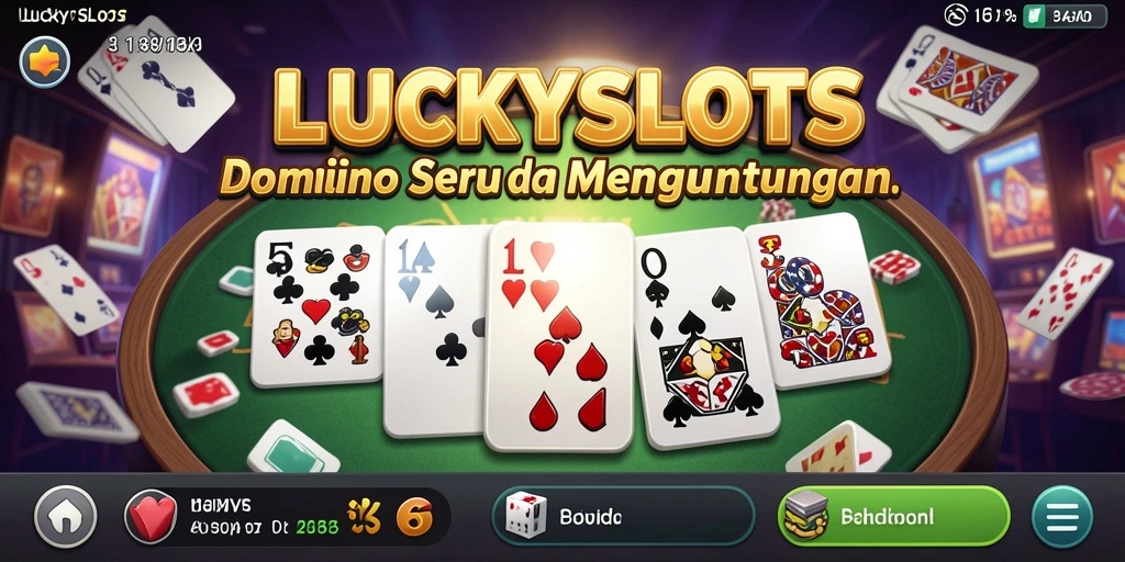 Tampilan gameplay menarik dari LUCKYSLOTS yang menggambarkan permainan Domino.
