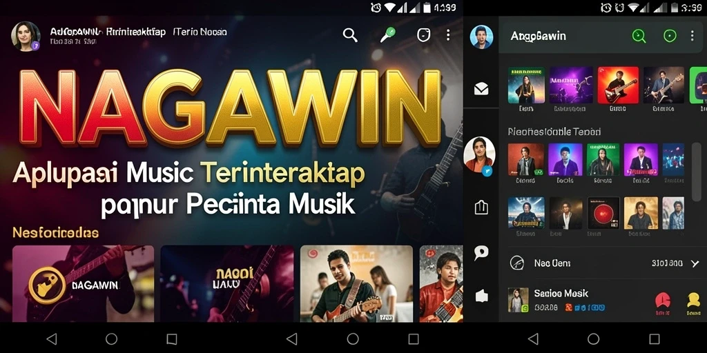 Screenshot gameplay NAGAWIN menunjukkan interaksi musik yang seru.