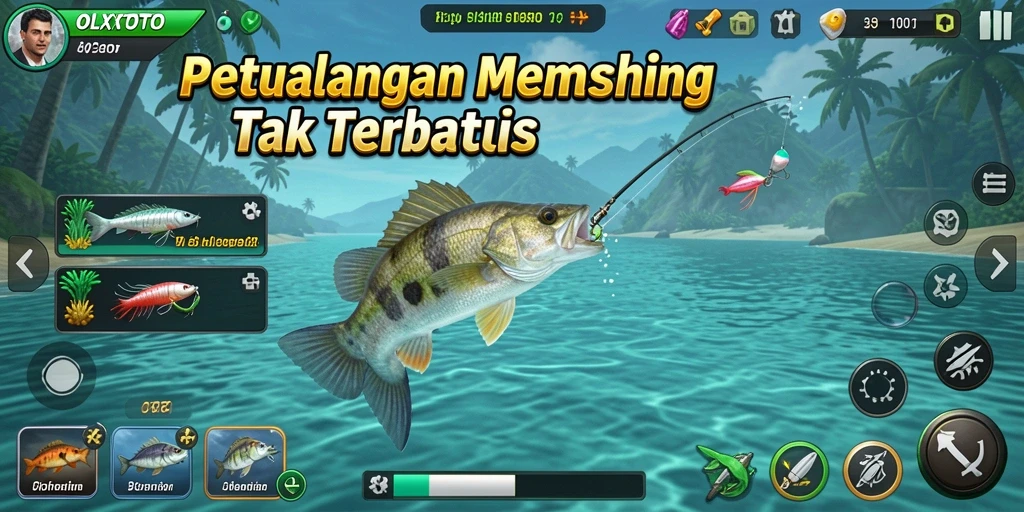 Tampilan gameplay OLXTOTO yang menarik saat menangkap ikan.