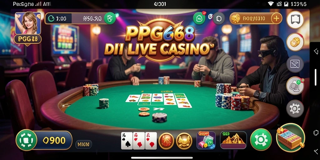 Tampilan utama gameplay Live Casino yang menarik di PGG68.