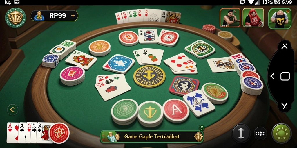 Tampilan screenshot RP99 yang menunjukkan permainan Gaple yang mengasyikkan.