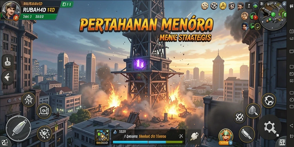 Screenshot utama RUBAH4D menampilkan aksi seru Tower Defense.