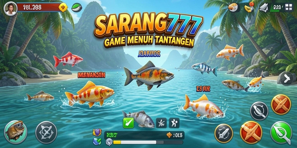 Screenshot SARANG777 menampilkan gameplay memancing yang seru dan menantang.