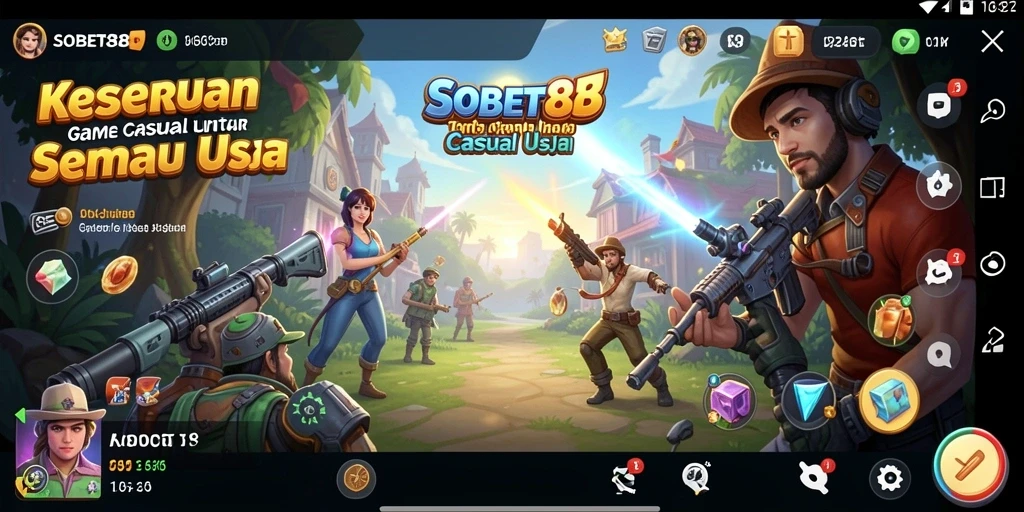 Tampilkan gameplay seru SOBET88 dengan berbagai tantangan casual.