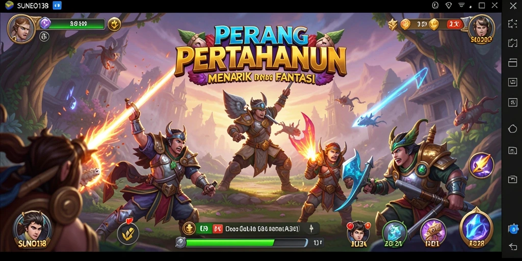Screenshot gameplay SUNEO138 menampilkan pertahanan yang kuat melawan gelombang musuh.