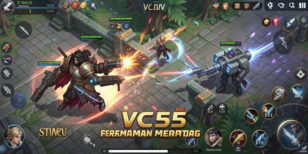 Tampilan gameplay VC55 yang menampilkan strategi mendebarkan dan pertempuran epik.