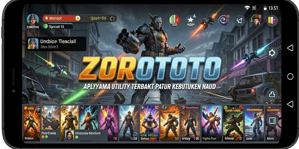 Screenshot aplikasi ZOROTOTO menampilkan interface Utility yang intuitif.